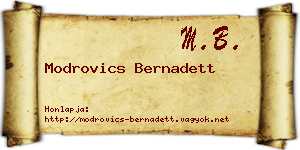 Modrovics Bernadett névjegykártya